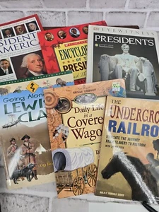 6 Book Lot - Homeschool History Books - Presidents - Underground Railroad - See - Picture 1 of 21