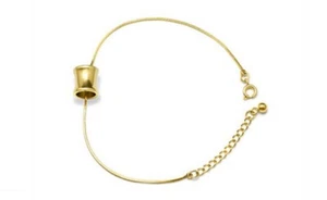 Women Titanium Stainless Steel Lucky Movable Bead Chain Hand Bracelet 6-8" - Picture 1 of 6