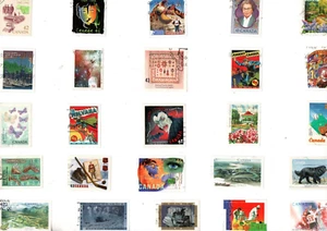 A MIX OF 25 DIFFERENT GOOD/FINE USED COMMEMORATIVE STAMPS FROM CANADA - Picture 1 of 1