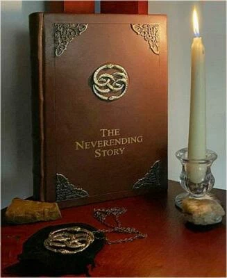 THE NEVERENDING STORY ~ HANDMADE LEATHER HC with FREE AURYN NECKLACE Color Illus - Image 1 of 4