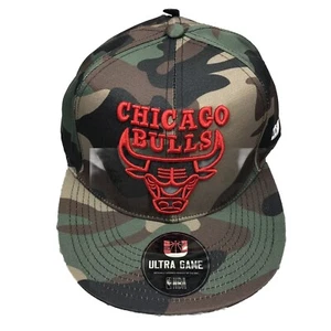 Ultra Game NBA Chicago Bulls Mens Unisex Snapback Hat Camo Cap Camouflage - Picture 1 of 12