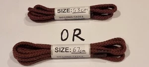 Dunkelbraune 3,5 mm runde geflochtene Schnürsenkel. 2 Längen wählbar: 53cm oder 67cm - Bild 1 von 3