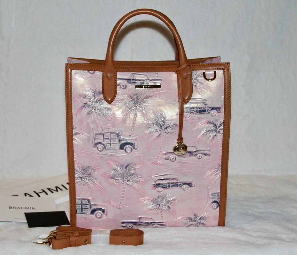 Bolsa satchel BRAHMIN Monique Optimism Copa Cabana carro antigo bolsa de mão - Imagem 1 de 4