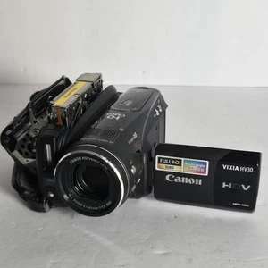Canon Vixia HV30 MiniDV HD Camcorder Won't Play Tapes AS IS For Parts Or Repair - Picture 1 of 10