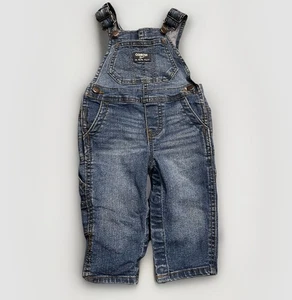 Oshkosh B'gosh Denim Vestbak Overalls Size 9 Months Baby Carpenter Medium Wash - Picture 1 of 9