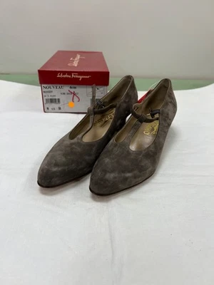 Nuevo Con Caja, Par de Tacones Ferragamo Mujer Talla 8.5 Marrón Foto 1 de 4