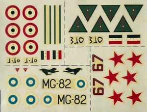 FROG Decals :  1/72 scale :   Mig 21 'FISHBED' : UAR, Iraqi, Finnish, Soviet - Picture 1 of 1