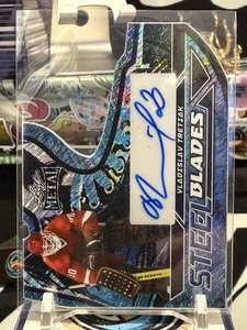 2025 Leaf Metal Hockey Legends Vladislav Tretiak Auto /4 Steel Blades Blue TZ - Picture 1 of 2