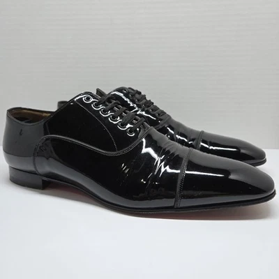 Christian Louboutin Greggo Oxford Tuxedo Patent Leather Shoes Sz EU 45.5 US 12.5 - Image 1 of 4