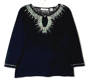 Marisa Christina Pullover mit Paillettenbesatz Damen Large schwarz bunt verziert - Bild 1 von 13