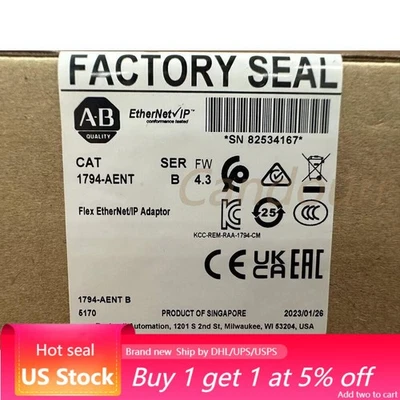 AB 1794-AENT New Flex I/O EtherNet/IP Adaptor AB 1794AENT US Free Tax ! - Image 1 of 4
