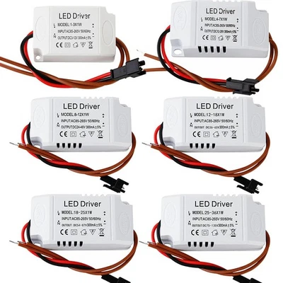 LED Driver Transformer 4-7W 3W 8-12W 18W-25W-36W 300mA Power Supply DC 12V~135V - Image 1 of 4