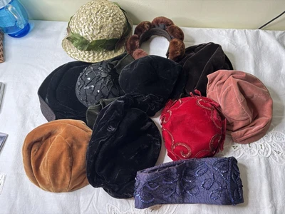 LOTE x Sombreros De Colección Cine Drama Vestir Hollywood Accesorios Pastillero Hecho en EE. UU. Foto 1 de 4