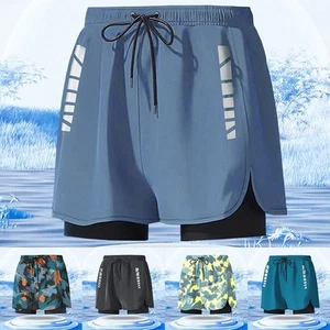 Comfortable Men's Swim Shorts with Two Layers for Poolside and Beach Activities - Picture 1 of 18