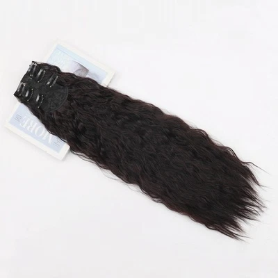 Lange gewellte Haarverlängerungen 3 Stück Clip In Set Mais Locken für Frauen - Bild 1 von 4