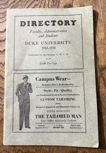Duke University 1933 - 1934 Directory Faculty Admin & Students Published by YMCA - Bild 1 von 17