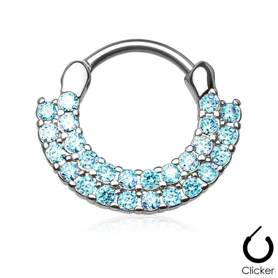 Double Row Round Rhinestone Septum Piercing - Image 1 of 1
