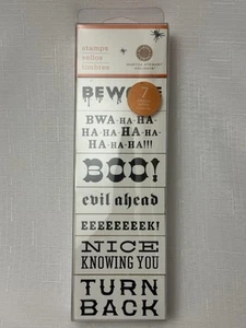 Estampillas de madera con frase espeluznante de Halloween de Martha Stewart abucheo EEK cuidado álbum de recortes - Imagen 1 de 10