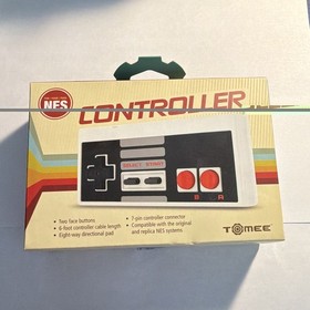 Tomee NES Controller Wired 6ft Gray/Black/Red 8-Way D-Pad for Nintendo NES