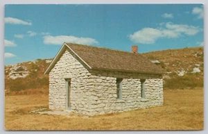 Chrome Postcard Early Rock Country School House Lewellen Nebraska - Picture 1 of 2
