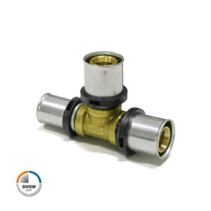 Press-T-Stück reduziert 20 x 2 - 16 x 2 - 16 x 2 mm DVGW TH-Profil Fittings - Bild 1 von 1