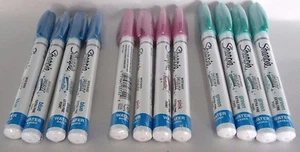 12 Sharpie Extra Fine Point METALLIC Water Base Paint Markers, Blue, Pink, Green - Picture 1 of 1