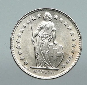 1931B SWITZERLAND HELVETIA Symbolizes SWISS Nation SILVER 1/2 Francs Coin i91280 - Picture 1 of 3