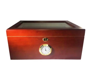 Cuban Crafters Presidente Glass Top Humidors Display Humidor for 100 Cigars - Picture 1 of 2