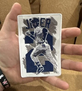 Derek Jeter 2 RARE New York Yankees Iron / Sew On Embroidered Patch Jersey - Picture 1 of 2