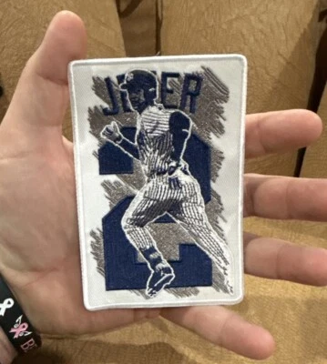 Derek Jeter 2 RARE New York Yankees Iron / Sew On Embroidered Patch Jersey - Image 1 of 2