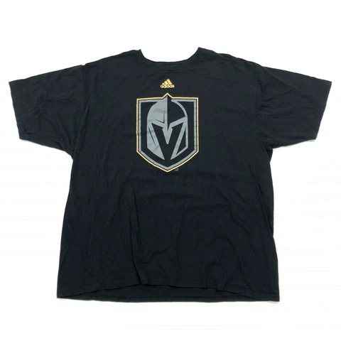 Adidad Go To Tee Black Las Vegas Golden Knights Helmet Logo T Adult Size 2XL Cover