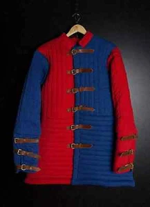 Medieval Double color thick padded Gambeson coat Aketon vest Jacket Armor - Picture 1 of 2