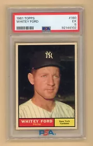 Whitey Ford - 1961 Topps #160 - HOF - New York Yankees - PSA 5 - Picture 1 of 2