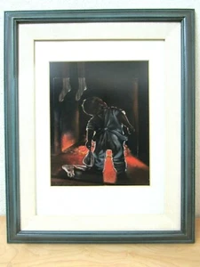 Original SYD COCKELL Oil on Velvet Waiting For Santa PAINTING - Picture 1 of 10