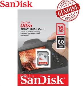 GENUINE SanDisk Ultra SDHC UHS-I 16GB SD Card◉80MB/s Class 10◉SDSDU-016G-UQ46◉Oz - Picture 1 of 3