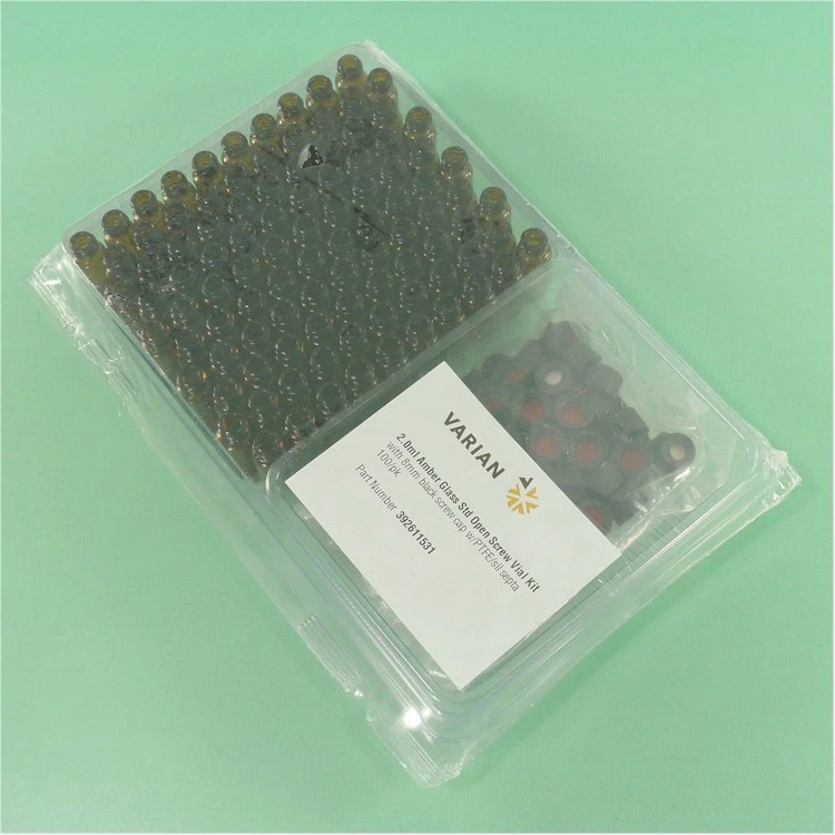 NEW Agilent 392611531/8010-0415 Amber Screw Top Vial 2ml, PTFE/silicone, 100/pk - Image 1 of 1