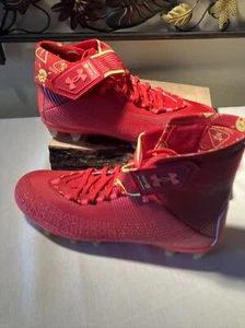 Under Armour Mens Highlight MC 3023716-600 Red & Yellow Football Cleats 11.5 - Picture 1 of 13