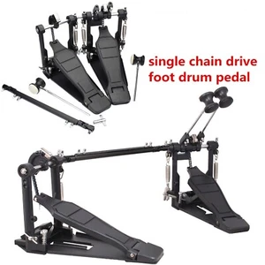 Double Bass Drum Pedal Dual Foot Kick Pedal Percussion Set Single Chain Drive - Picture 1 of 7