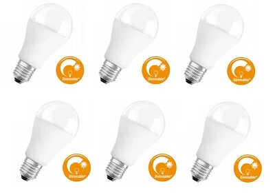 6x OSRAM LED Glühlampe E27 dimmbar 15W = 100W kaltweiß matt EEK:F (Spektrum A-G) - Bild 1 von 3