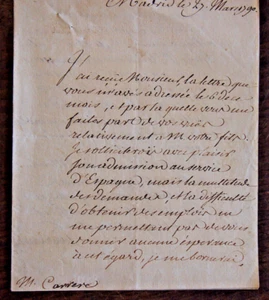 MADRID 1790 lettre autographe du Duc de Lavauguyon ministre plénipotentiaire - Picture 1 of 4