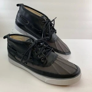 Polo Ralph Lauren Para Hombres Parkstone Mid Tenis Negro Con Cordones Cuero 00000859 11D - Imagen 1 de 12