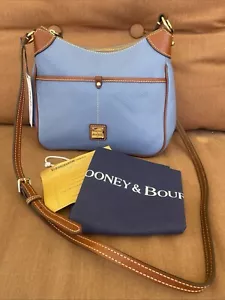 DOONEY & BOURKE "KIMBERLY" CROSSBODY BAG IN DUSTY BLUE/TAN NEW WITH TAGS - Picture 1 of 7