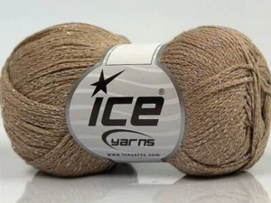 8-Skein Lot Elegant Metallic Cotton Yarn 8x50g Light Camel - Picture 1 of 4