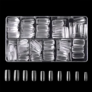 500Pcs Clear Full Cover Tips Fake Nails Press On Nails Artificial Nails - Picture 1 of 10