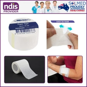 5CM X 9.1M X 12 MEDICAL PAPER TAPE HYPOALLERGENIC BREATHABLE FIRST AID TAPE - Picture 1 of 2