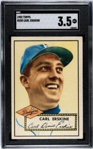 1952 TOPPS CARL ERSKINE #250 SGC 3.5 VG+ - Imagen 1 de 2