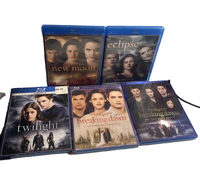 The Twilight Saga 5 Film Blu-Ray Dvd Lot Of 5 New Moon Eclipse Breaking Dawn - Image 1 of 3
