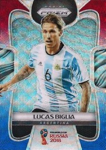 2018 Panini Prizm World Cup Russia '18 Argentina Red & Blue Wave Parallel(s)