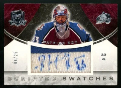 2008-09 Upper Deck The Cup Patrick Roy Scripted Auto Game Used Jersey Patch /25 - Image 1 of 2