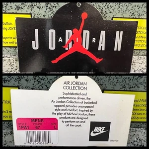 Vintage 1990s Air Jordan VII Nike 1PA1-67 Basketball Shorts Hang Tag Size L - Picture 1 of 4